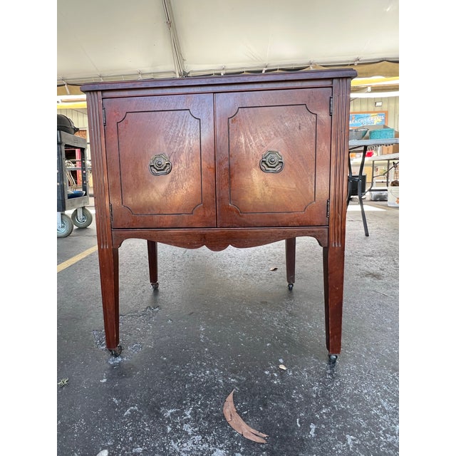 Vintage Record Cabinet on Wheels For Sale In West Palm - Image 6 of 10