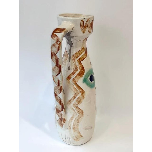 White Earthenware Pitcher Face from Madoura, 1969 For Sale - Image 6 of 7