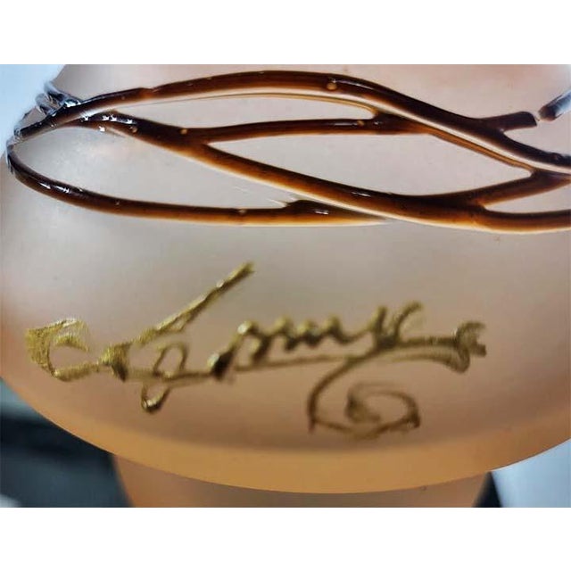 An impressive and substantial vintage Italian studio art glass goblet vase, expertly crafted to capture the organic...