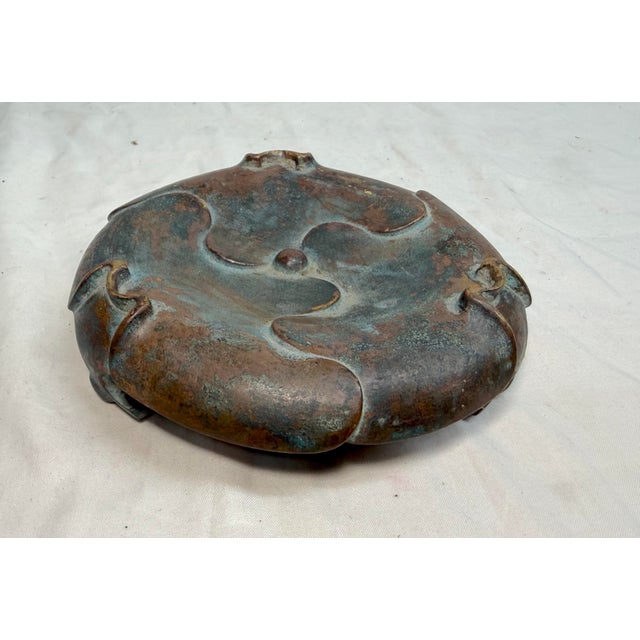 Chinese Antique Chinese Qing Dynasty Bronze Censer Incense Burner Stand For Sale - Image 3 of 10