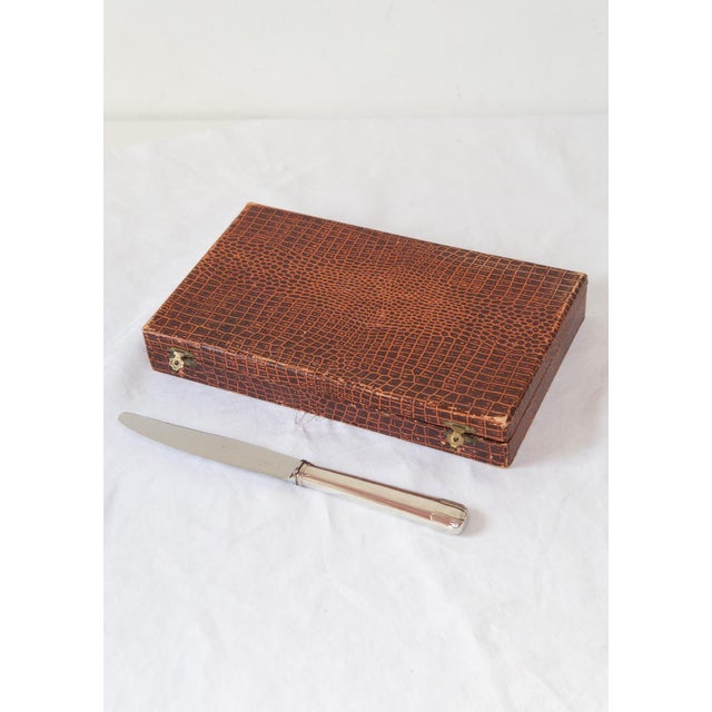 French Art Deco Silver-Plated Table Knives, 1940s, Set of 12 For Sale - Image 6 of 9