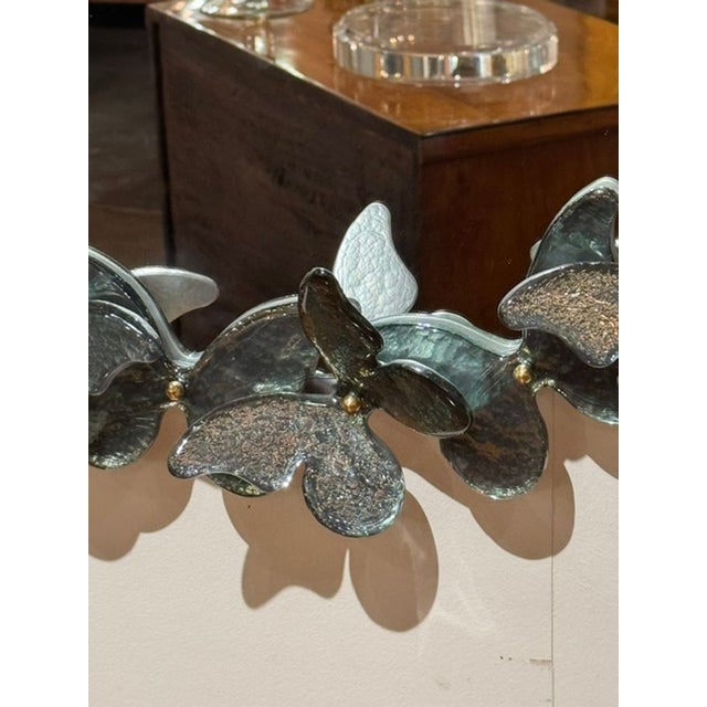 Glass Murano Glass Butterfly Mirror in Fontana Green For Sale - Image 7 of 7
