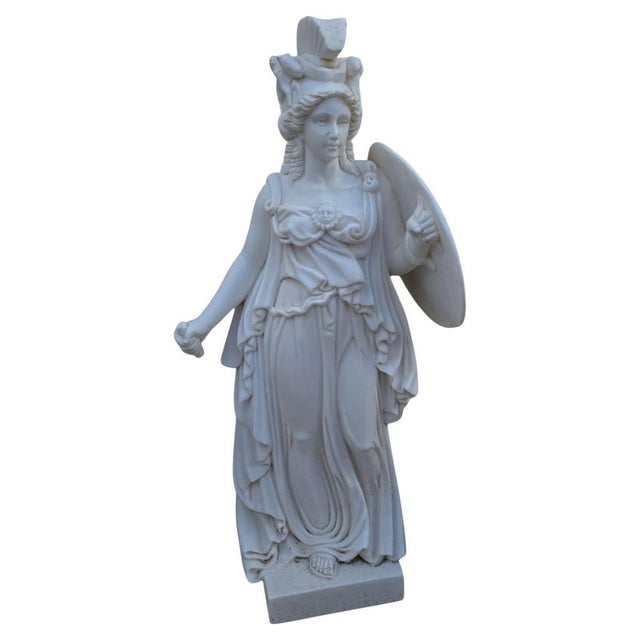 Italian Hand-Carved Marble Sculpture of Athena Minerva, 1980 For Sale - Image 10 of 10