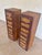 Pair Vintage Leather & Cane Four Drawer Apothecary Chests, 1980s For Sale - Image 4 of 8