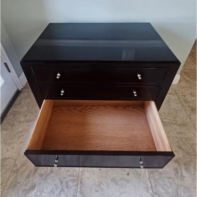 Dark Mahogany Three-Drawer Chest of Drawers / Commode by Barbara Barry for Baker Furniture Company For Sale In Los Angeles - Image 6 of 11