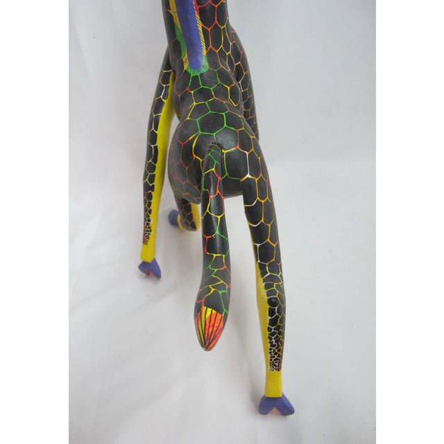 Oaxacan Alebrije Hand Carved Giraffe Mexico Wood Folk Art Large Animal Figurine For Sale - Image 11 of 17