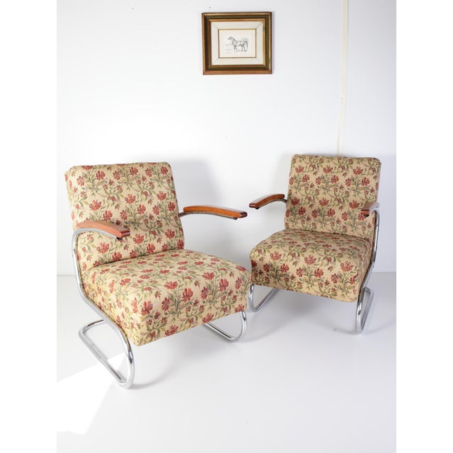 Great original condition with restored armrests. Produced by Kovona, Karosa n.p. in former Czechoslovakia. Fabric in...