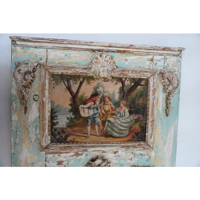 French Louis XVI Style Painted Console & Mirror For Sale - Image 12 of 14