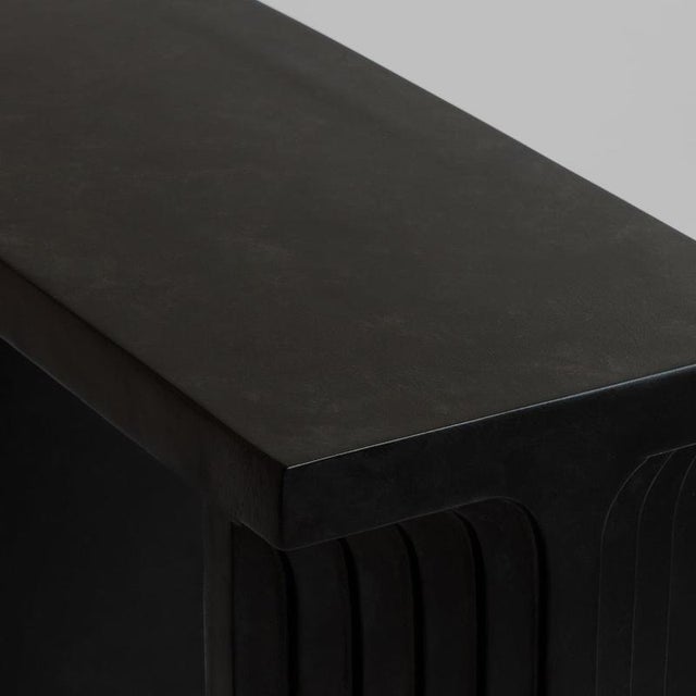 Arc coffee console in hand-painted fiber concrete, contemporary style inspired by art deco. The console is crafted from...