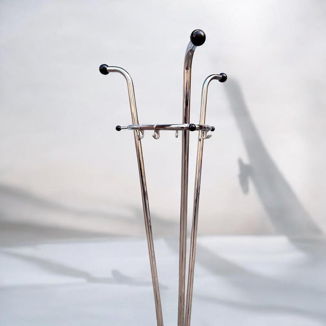 Silver Mid-Century Bauhaus Tubax Coat Rack, Belgium 1950s For Sale - Image 8 of 10