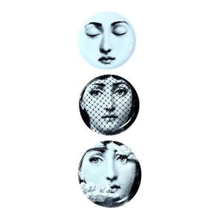 Fornasetti Tema E Variazioni Ceramic Small Plates - Set of Three For Sale