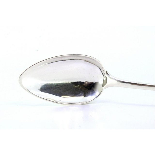 Silver Rice and Serving Spoon with Guilloche Handle and Monogram Plaque, in Very Good conditions. Designed 1890 to 1919...