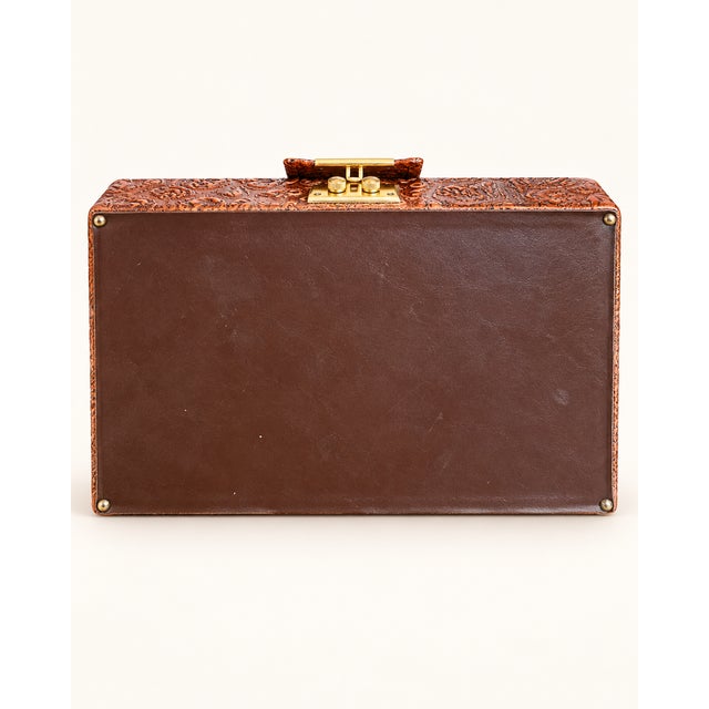 Vintage Spanish Tooled Leather Jewelry Box with Don Quixote, 1960s For Sale - Image 6 of 7