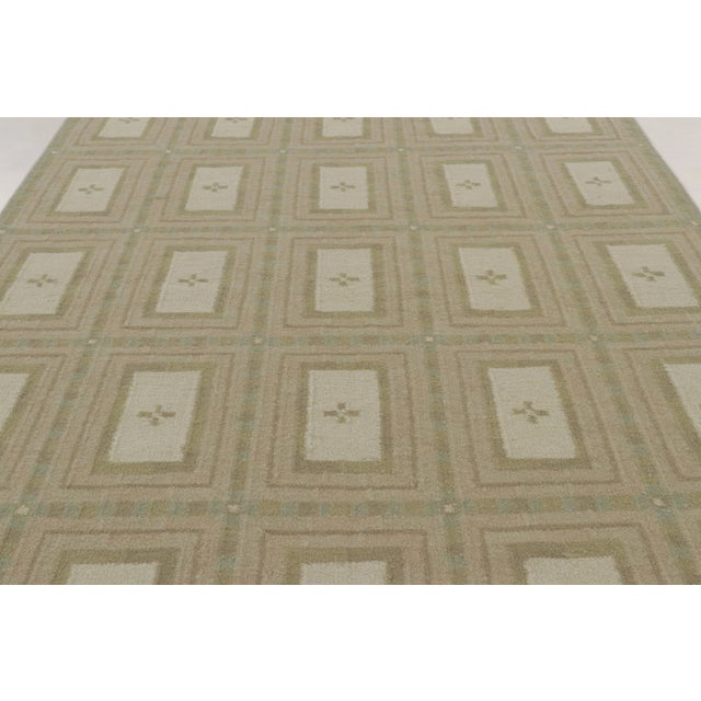Late 20th Century Contemporary Scandinavian Style Panel Geometric Rug by Rug & Kilim, India For Sale - Image 5 of 10