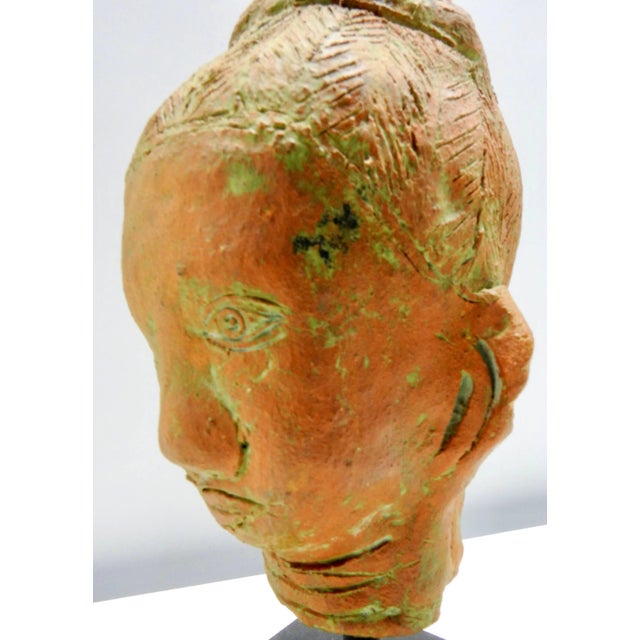 1920s Terracotta Sculpture of Head Thailand For Sale - Image 5 of 10
