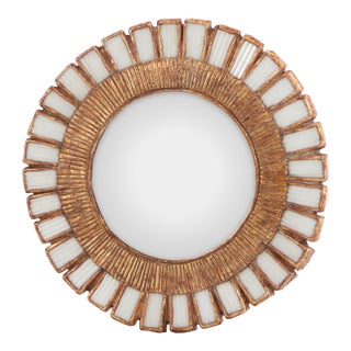 A White Glass and Resin Mirror, in the Manner of Line Vautrin. Contemporary. For Sale