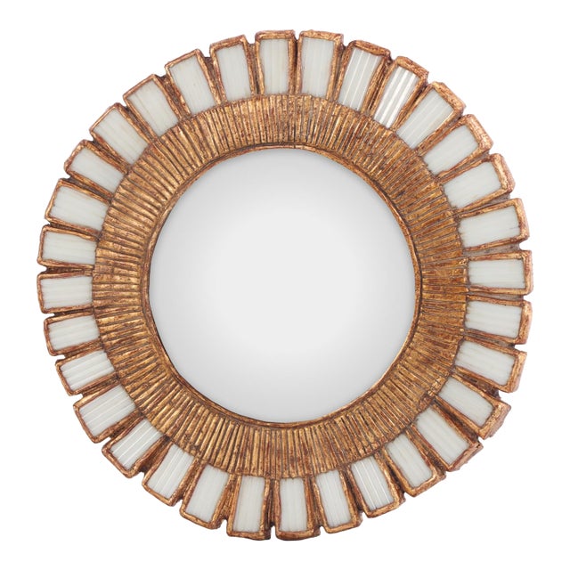 A White Glass and Resin Mirror, in the Manner of Line Vautrin. Contemporary. For Sale