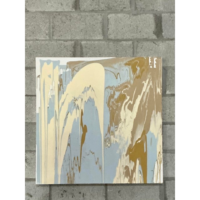 Late 20th Century Vintage Boho Abstract Original Oil on Canvas For Sale - Image 5 of 6