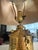 Hollywood Regency Unique Brass Antique Jar Table Lamp With Shade For Sale - Image 3 of 10