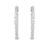 14K white gold hoop earrings with 58 brilliant round diamonds totaling 1.9 carats. Each earring measures 1.25 inches long...