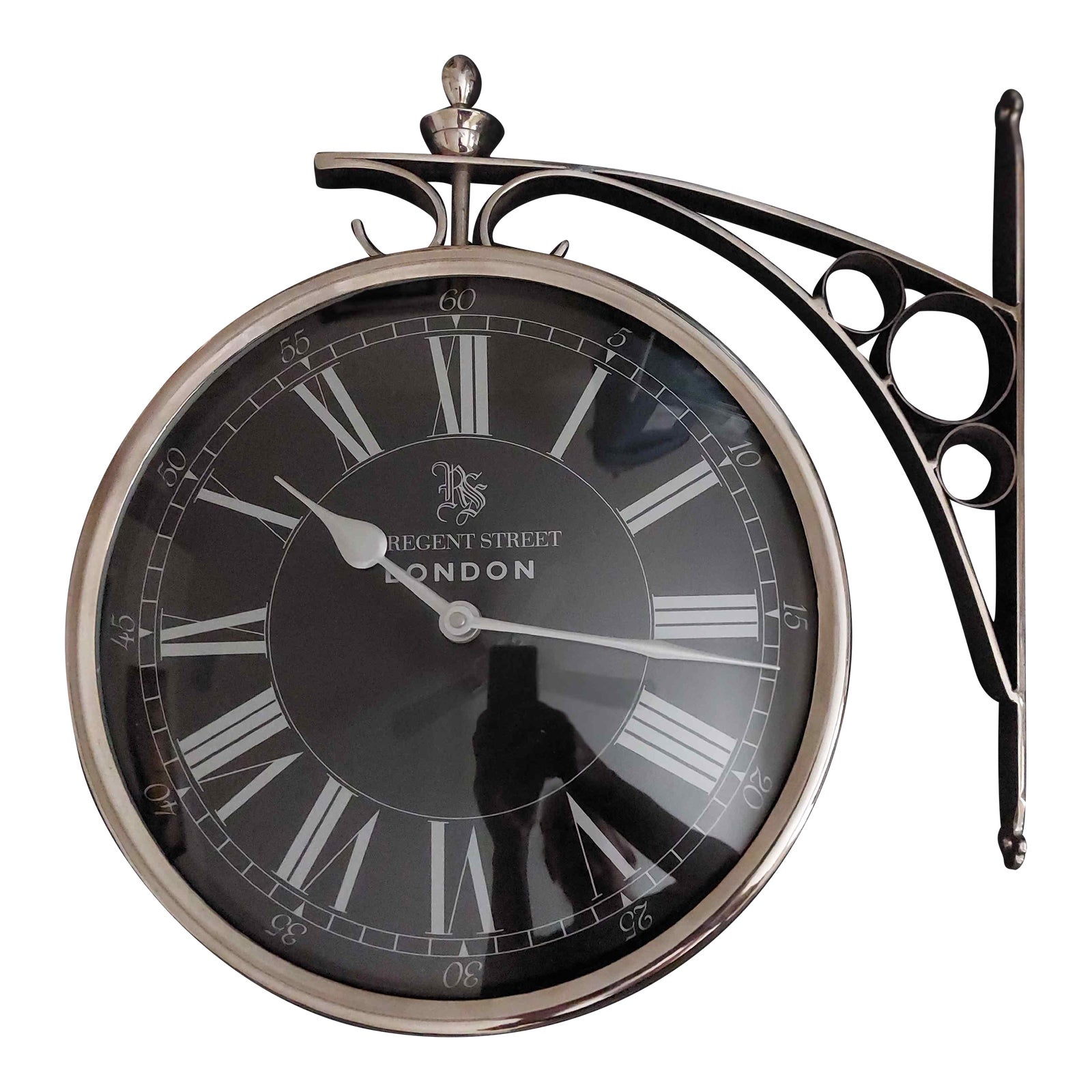 Eichholtz Double Sided Regent Street London Train Station Clock Nickel ...