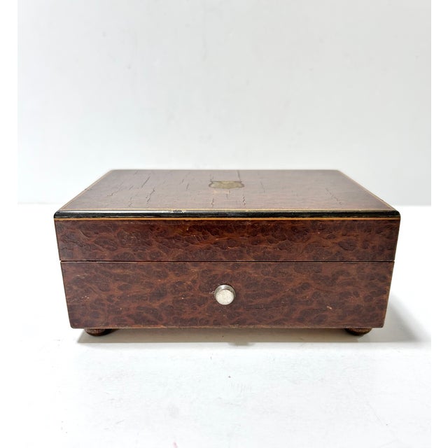 Gold Vintage Reuge Sainte-Croix Swiss Music Box in Burl Wood Case, Working For Sale - Image 8 of 17