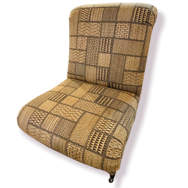 1970s 1970s Vintage Patchwork Armless Slipper Chairs - a Pair For Sale - Image 5 of 7