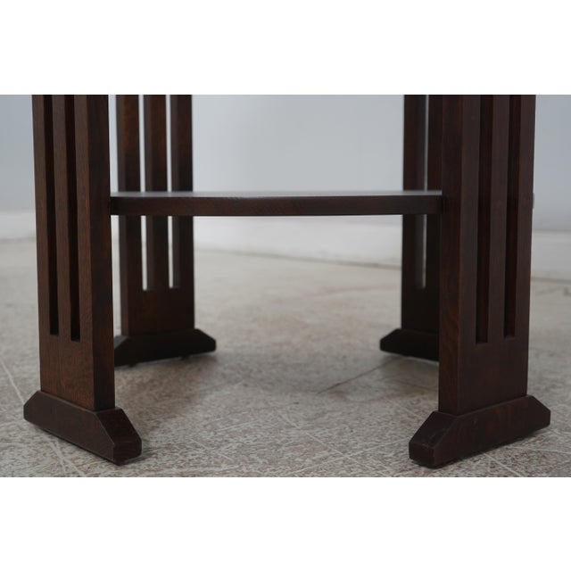 Stickley Stickley Round Mission Oak Lamp Table For Sale - Image 4 of 12