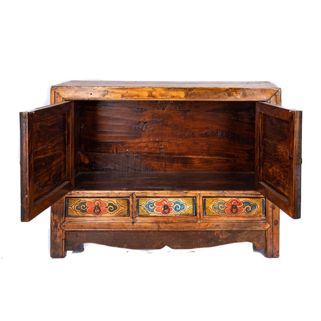 Mid 19th Century Sino Tibetan Painted Cabinet For Sale - Image 5 of 10