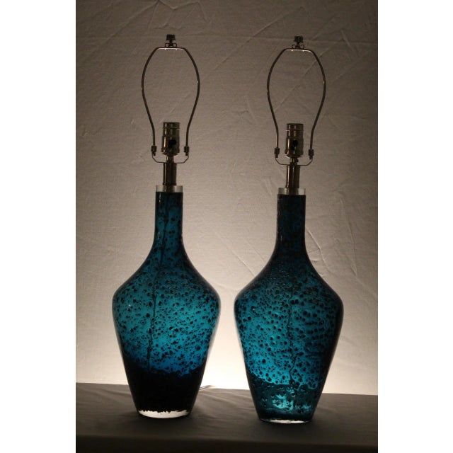 Mid 20th Century Mid 20th Century Pulguso Influence Murano Lamps - a Pair For Sale - Image 5 of 10