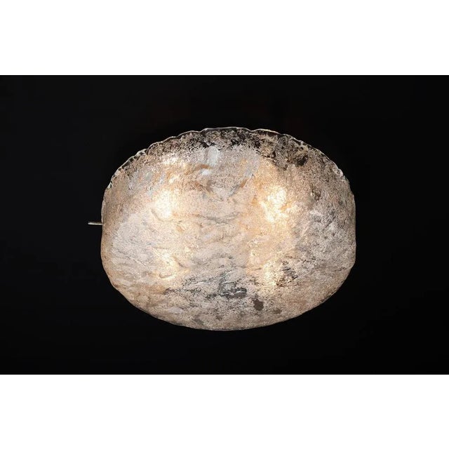 Mid-century frosted ice glass ceiling light by kaiser leuchten, 1960s germany this stunning mid-century modern flush mount...