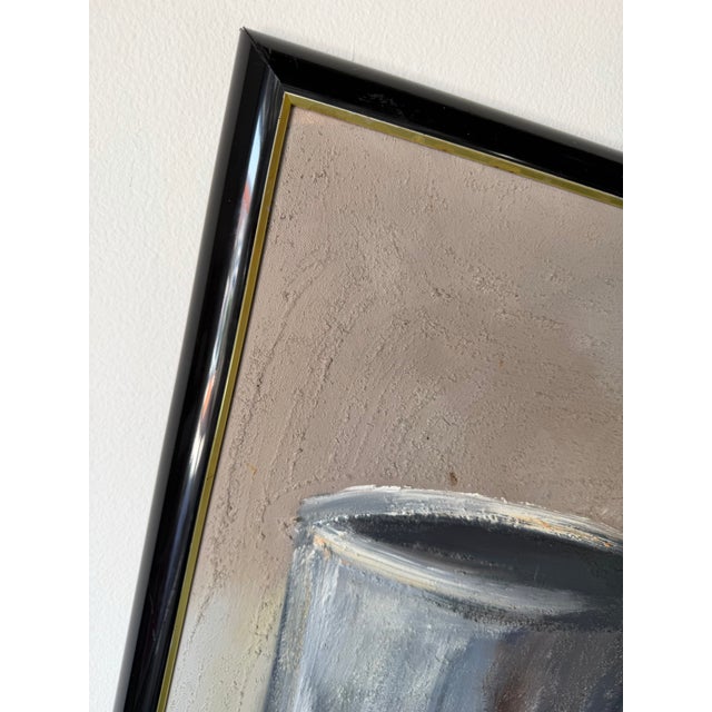 1970's Vintage Gasper Gunhz Modernist Still Life Mixed-Texture Oil on Canvas Painting, Framed For Sale - Image 11 of 12
