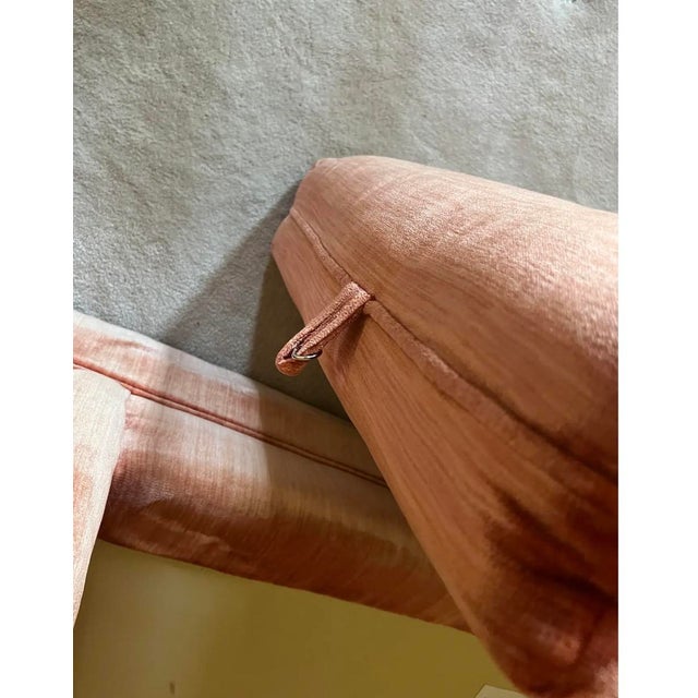 1980s Henredon Schoonbeck Peach Velvet Tuxedo Sofa For Sale - Image 11 of 11