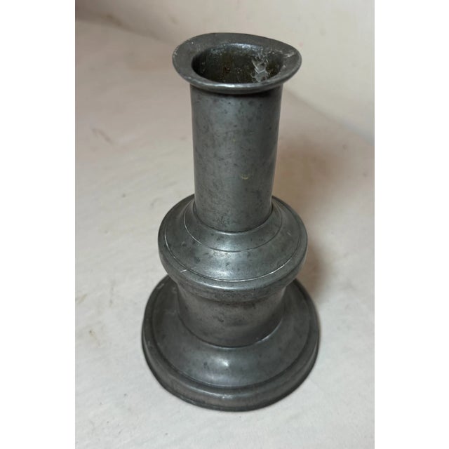 Antique Avignon, France 18th Century Handmade Pewter Candlestick Candle Holder For Sale - Image 4 of 10