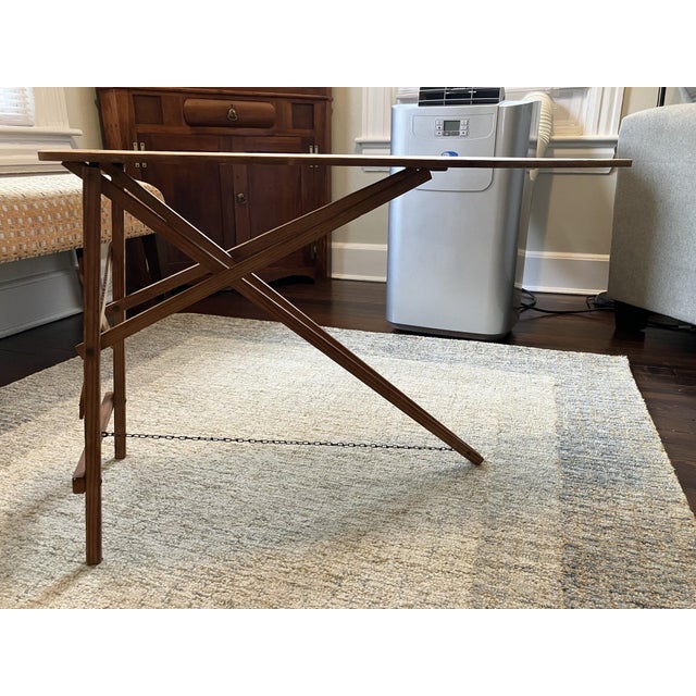 Brown Vintage Wooden Miniature Ironing Board Table – 1930s–1950s Rustic Farmhouse Accent For Sale - Image 8 of 10