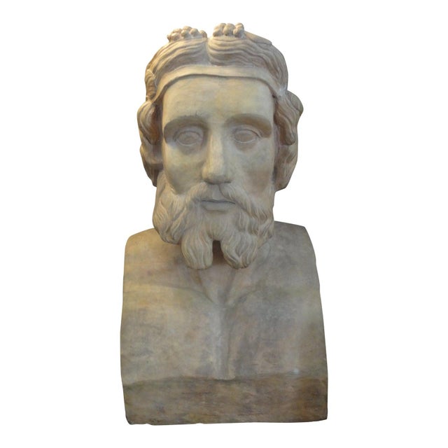 19th Century Monumental French Terra Cotta Bust of a Classical Greek