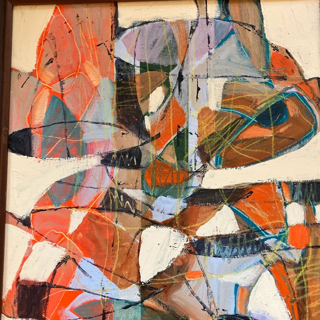 Abstract Contemporary Original Stephen Heigh Abstract Painting “Once Upon a Time” Vintage Frame For Sale - Image 3 of 4