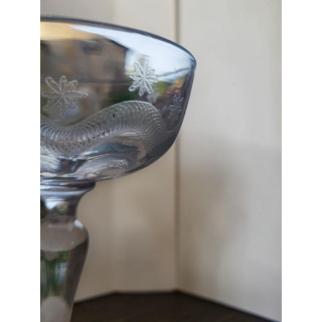 Art Deco Engraved Glass Champagne Coupes from Meisenthal, 1930s, Set of 8 For Sale - Image 10 of 14