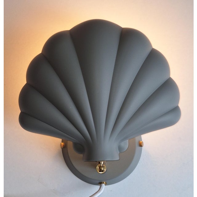 Metal Vintage Glare-Free Wall Lamp in Grey Lacquered Metal with Brass Brackets, 2010s For Sale - Image 7 of 7