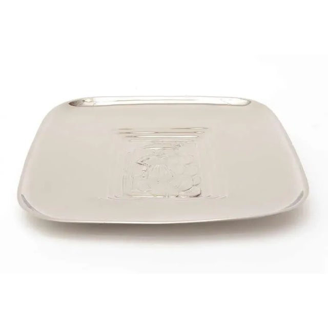 International Silver Vintage Silver-Plate Tray Diego Rivera Style, Hallmarked, 1940's For Sale - Image 4 of 10
