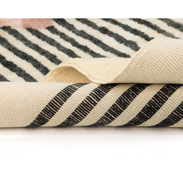 Ivory Premium Hand-Knotted Moroccan Wool Rug | 9'8" X 6'8" | One of a Kind For Sale - Image 8 of 9