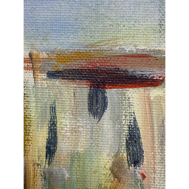 Garden Landscape + Fence Acrylic on Canvas, Unknown Artist. For Sale - Image 11 of 12