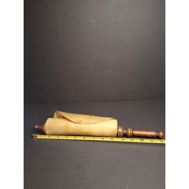 An exceptional, highly preserved 19th-century handwritten Megillat Esther (Scroll of Esther) manuscript written in rich...