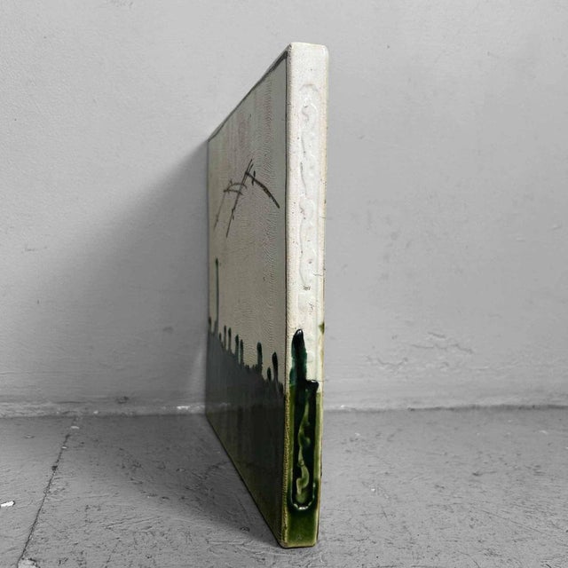 Ceramic Taisho Oribe-Ware Toban Ceramic Tea Ceremony Tile, Japan, 1920s For Sale - Image 7 of 15