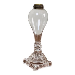 Attributed Boston & Sandwich Pressed Glass Boudoir Fluid Lamp, Circa 1850 For Sale