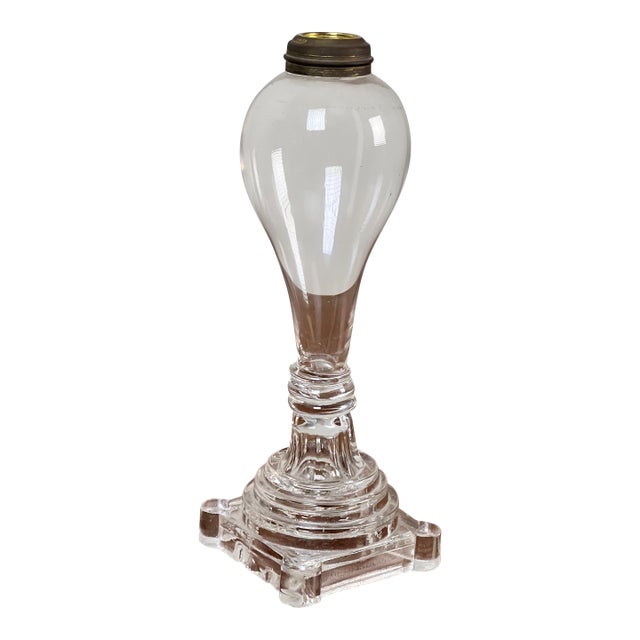 Attributed Boston & Sandwich Pressed Glass Boudoir Fluid Lamp, Circa 1850 For Sale