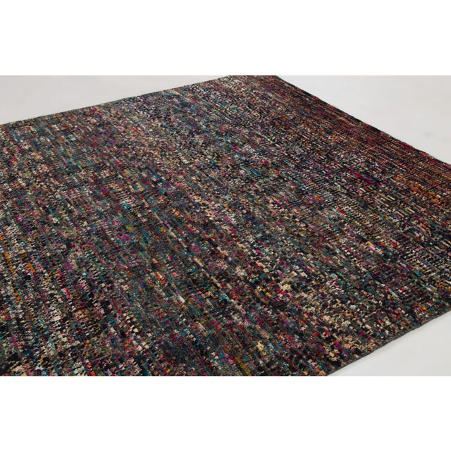 Rug & Kilim Contemporary Textured Mosaic Wool & Natural Silk Rug by Rug & Kilim, India For Sale - Image 4 of 9