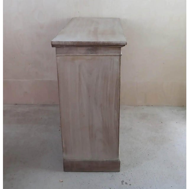 Gray Small Antique Bleached Buffet with Gothic Arch Door Panels, 1820 For Sale - Image 8 of 10