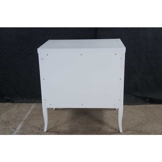 Wood Late 20th Century Pair of Tobi Fairley for Woodbridge Petite Sarah Carrara Bedside Chests Nightstands For Sale - Image 7 of 12