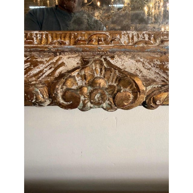 Abstract 19th Century French Louis Philippe Giltwood Mirror With Original Mercury Glass For Sale - Image 3 of 9